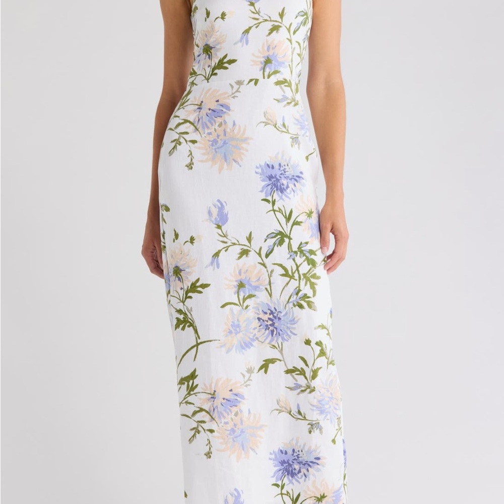 Reformation Frankie Print Linen Dress